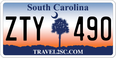 SC license plate ZTY490