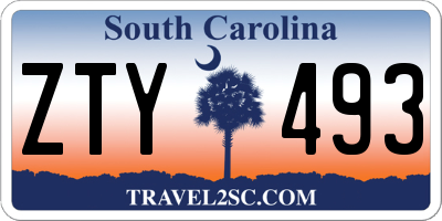 SC license plate ZTY493