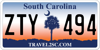 SC license plate ZTY494