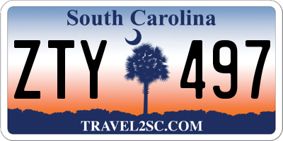 SC license plate ZTY497