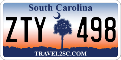 SC license plate ZTY498