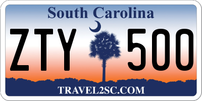 SC license plate ZTY500