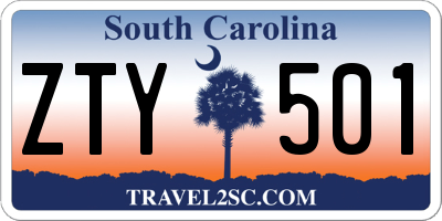 SC license plate ZTY501