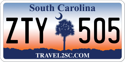 SC license plate ZTY505