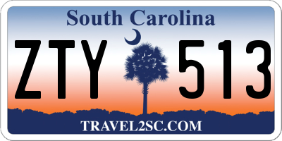 SC license plate ZTY513
