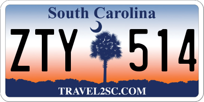 SC license plate ZTY514