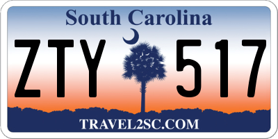 SC license plate ZTY517