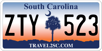 SC license plate ZTY523
