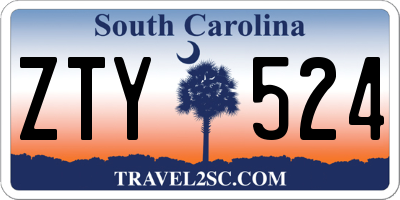 SC license plate ZTY524