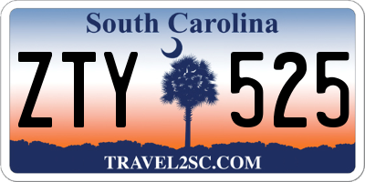 SC license plate ZTY525