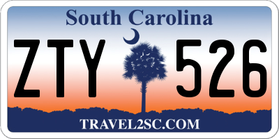 SC license plate ZTY526