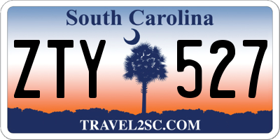 SC license plate ZTY527