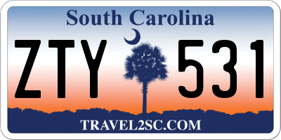 SC license plate ZTY531