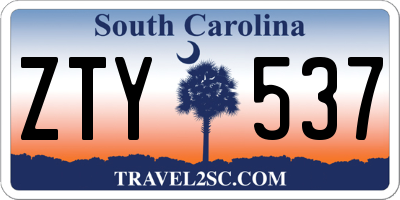 SC license plate ZTY537