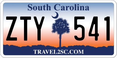 SC license plate ZTY541