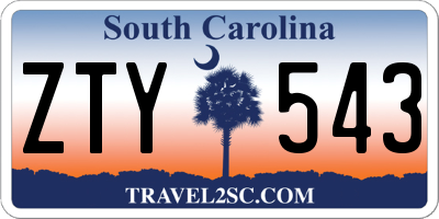 SC license plate ZTY543