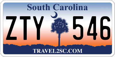 SC license plate ZTY546