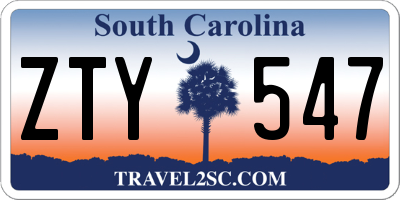 SC license plate ZTY547