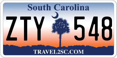 SC license plate ZTY548