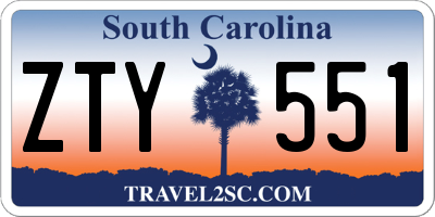 SC license plate ZTY551