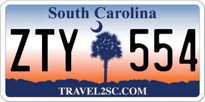 SC license plate ZTY554