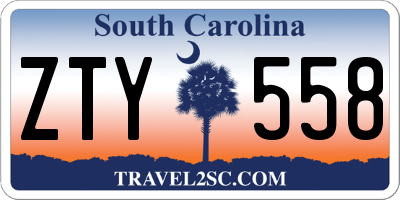 SC license plate ZTY558