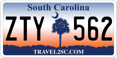 SC license plate ZTY562