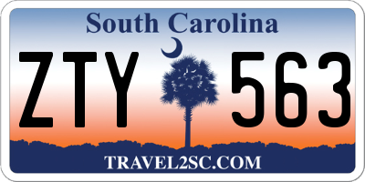 SC license plate ZTY563
