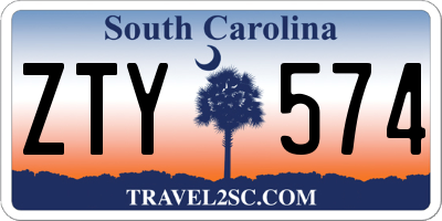 SC license plate ZTY574