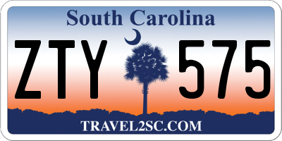 SC license plate ZTY575