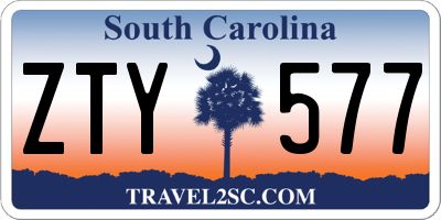 SC license plate ZTY577