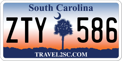 SC license plate ZTY586