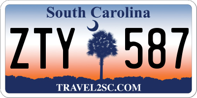 SC license plate ZTY587