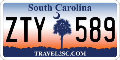 SC license plate ZTY589