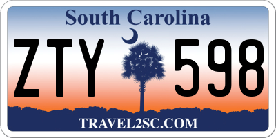 SC license plate ZTY598