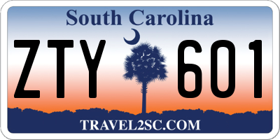 SC license plate ZTY601