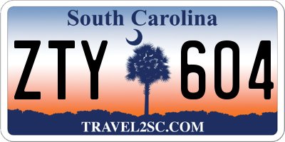 SC license plate ZTY604