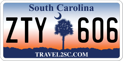 SC license plate ZTY606