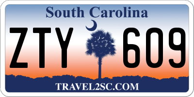 SC license plate ZTY609