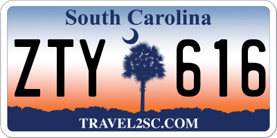 SC license plate ZTY616