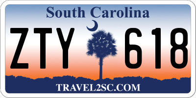 SC license plate ZTY618