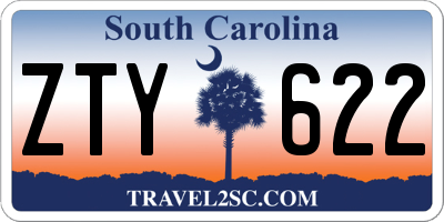 SC license plate ZTY622