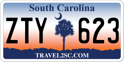SC license plate ZTY623