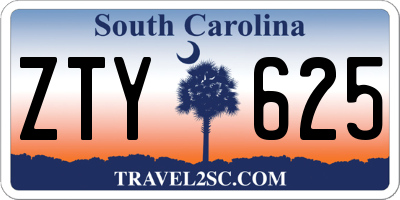 SC license plate ZTY625