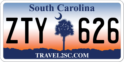 SC license plate ZTY626