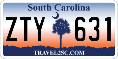 SC license plate ZTY631