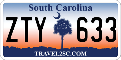 SC license plate ZTY633