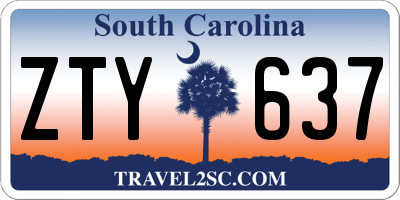 SC license plate ZTY637