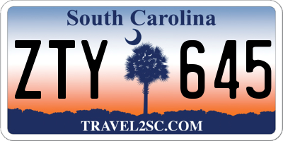 SC license plate ZTY645