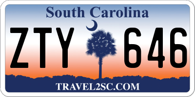 SC license plate ZTY646